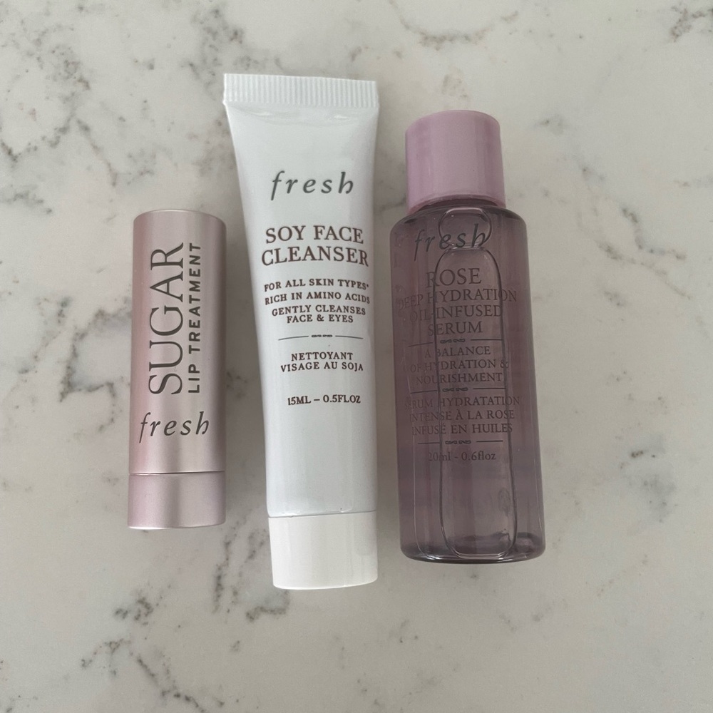 *Brand New* Fresh Skincare Trio with Lip Treatment, Cleanser, and Serum